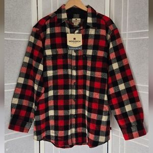 Woolrich Red and Black Wool  Plaid Shacket Jacket